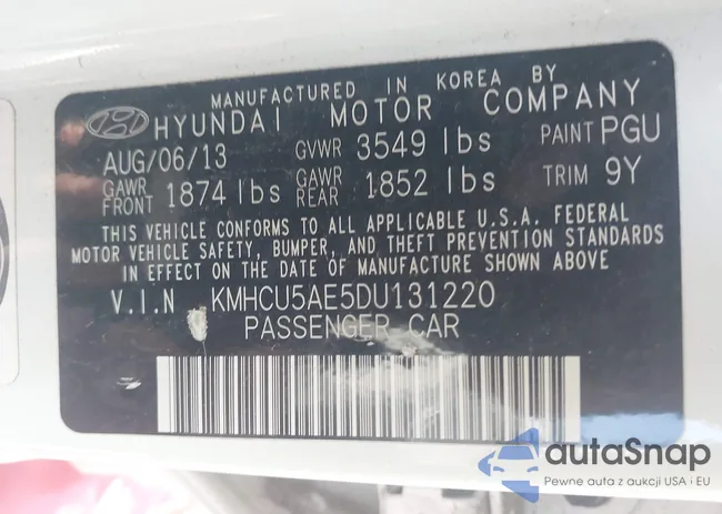 KMHCU5AE5DU131220: 41841656