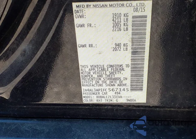 1N4AL3AP1FC567145: 41840876