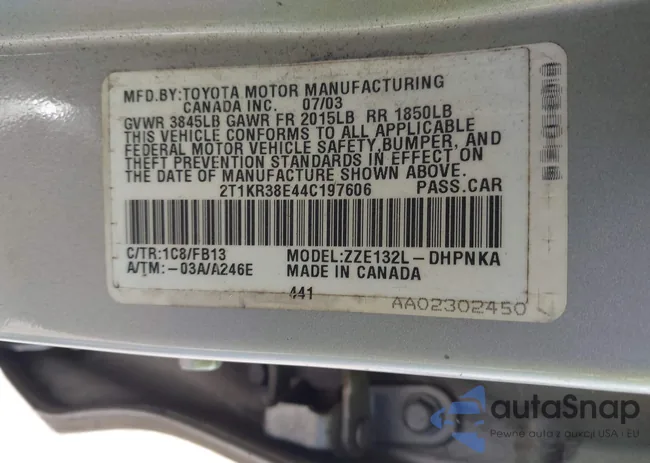 2T1KR38E44C197606: 41841982