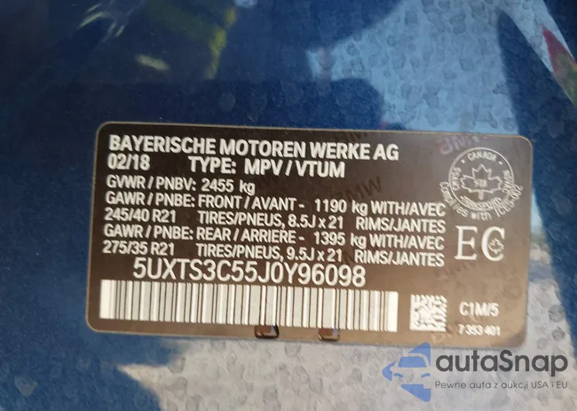 5UXTS3C55J0Y96098: 41841983