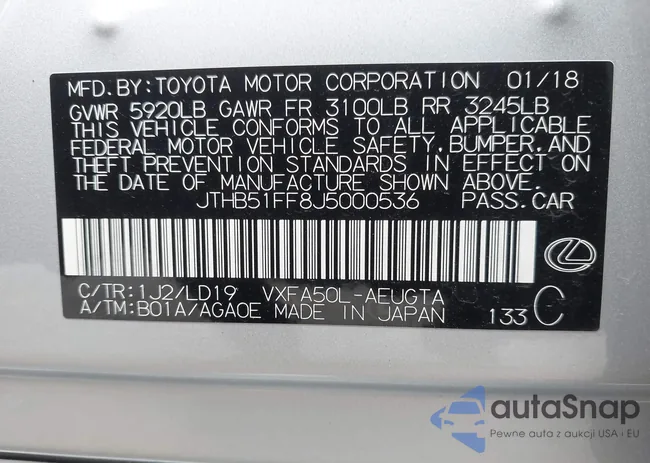 JTHB51FF8J5000536: 41842885