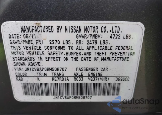 JN1CV6AP0BM508707: 41843846