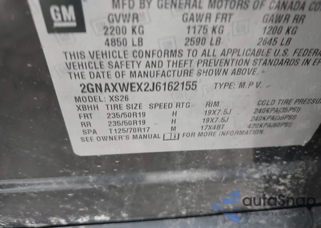 2GNAXWEX2J6162155: 41845382