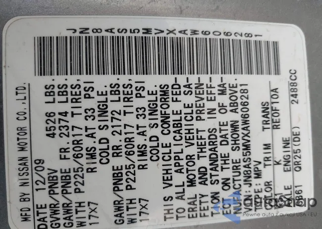 JN8AS5MVXAW606281: 41845619