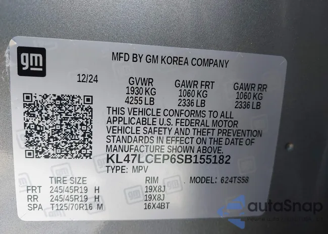 KL47LCEP6SB155182: 41847490