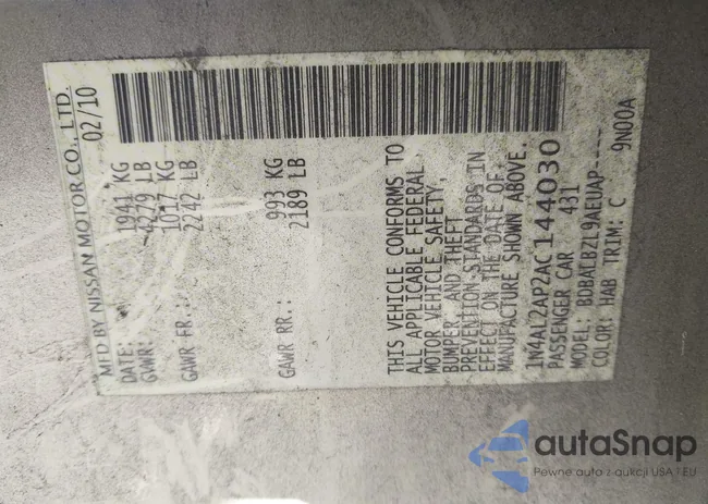 1N4AL2AP2AC144030: 41848496