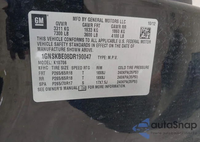 1GNSKBE08DR190047: 41848696