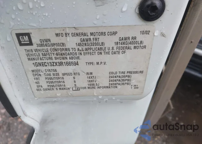 1GNEC13ZX3R166594: 41849405