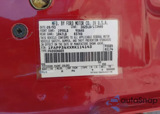 1FAPP36XXRK114143: 41849435