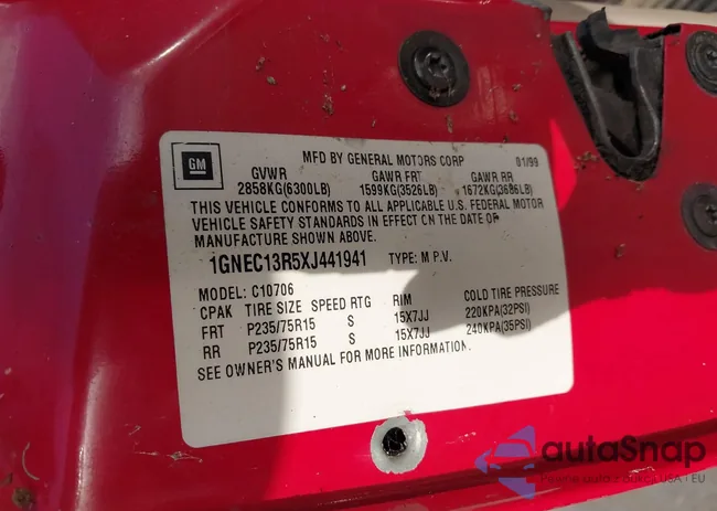 3GNEK18R2VG102838: 41850332