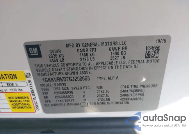 1GKKVRKD7GJ203653: 41850085