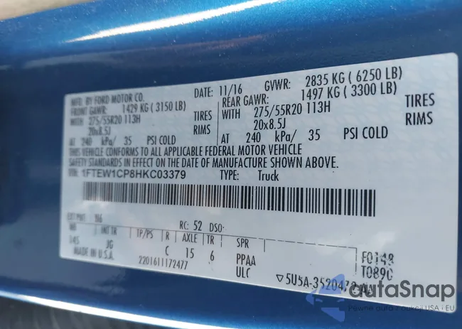 1FTEW1CP8HKC03379: 41851631