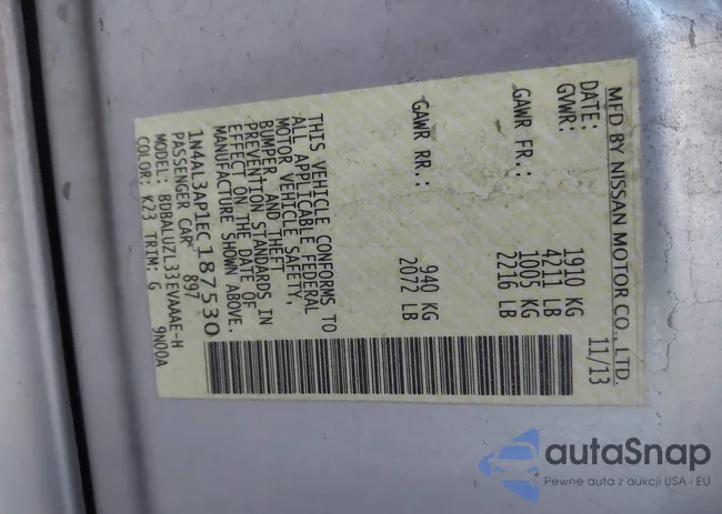 1N4AL3AP1EC187530: 41852300