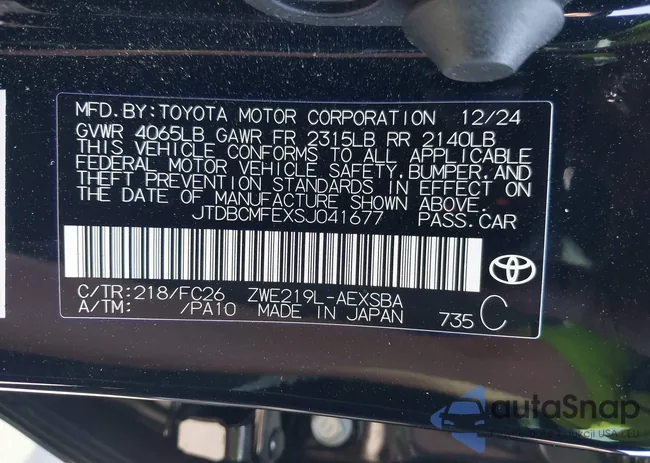 JTDBCMFEXSJ041677: 41852049