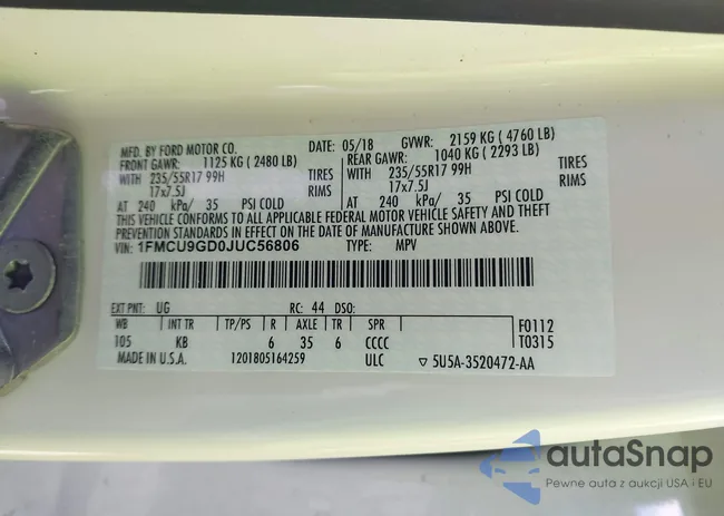 1FMCU9GD0JUC56806: 41853801