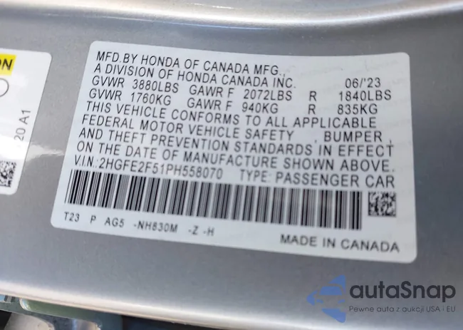 2HGFE2F51PH558070: 41854333