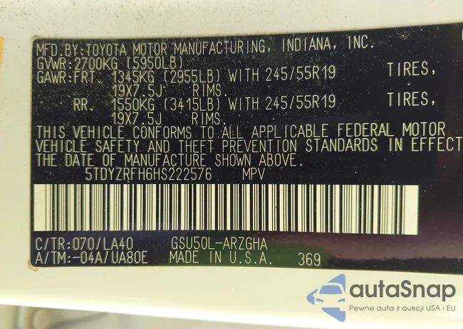5TDYZRFH6HS222576: 41854682