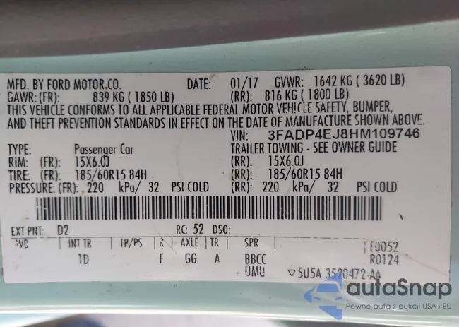 3FADP4EJ8HM109746: 41853873