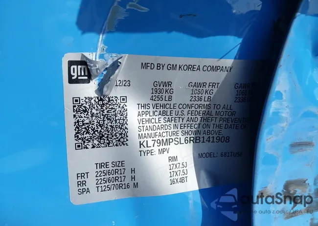 KL79MPSL6RB141908: 41855571