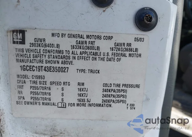 1GCEC19T43E350027: 41855192