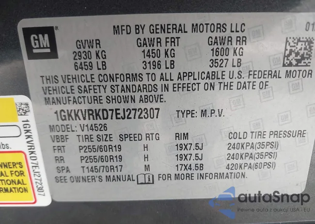 1GKKVRKD7EJ272307: 41856630