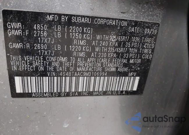 4S4BTAAC9M3106994: 41856793