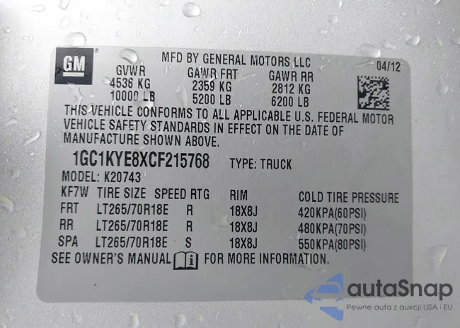 1GC1KYE8XCF215768: 41857492