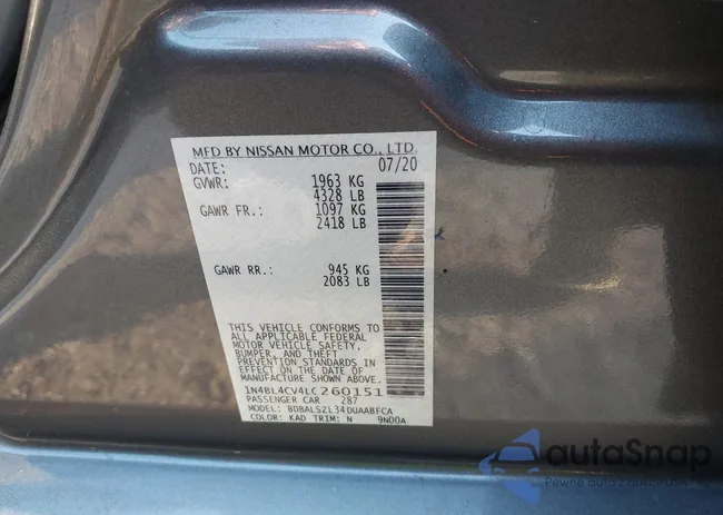 1N4BL4CV4LC260151: 41857623