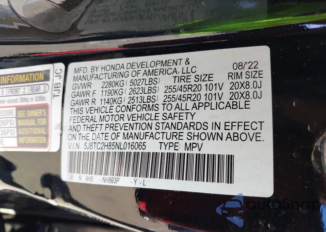 5J8TC2H85NL016065: 41856977