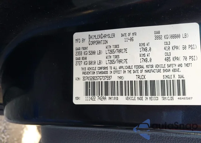 3D7KS28D57G737597: 41859469