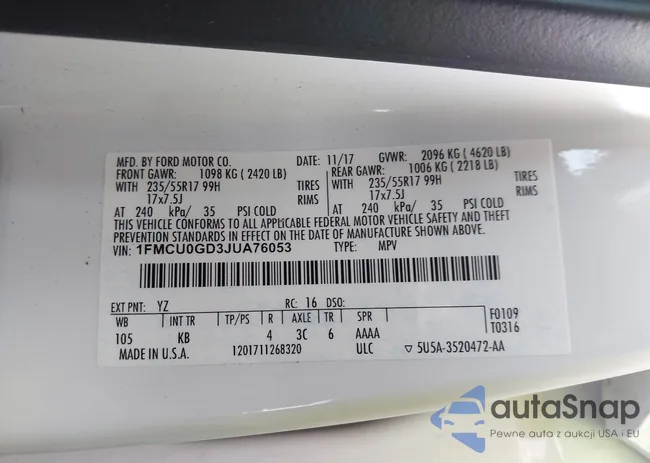 1FMCU0GD3JUA76053: 41859817