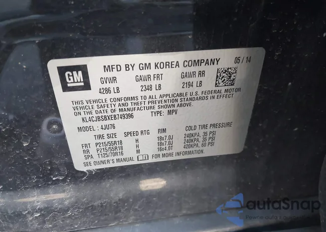 KL4CJBSBXEB749396: 41860171