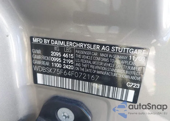 WDBSK75F64F072167: 41862494