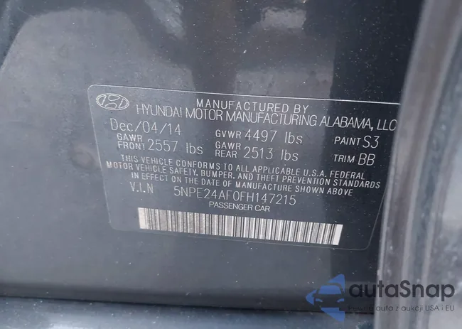 5NPE24AF0FH147215: 41862632