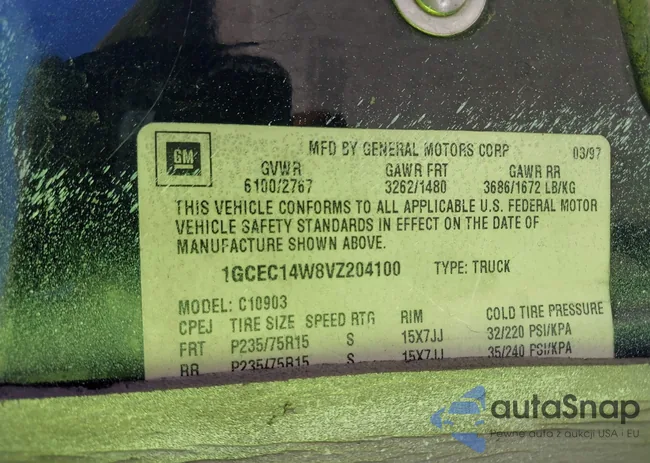 1GCEC14W8VZ204100: 41861901