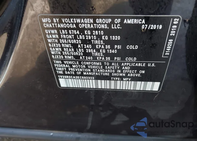 1V2SR2CA2KC592323: 41863451