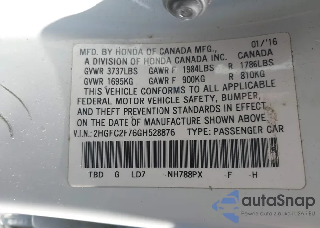 2HGFC2F76GH528876: 41863986