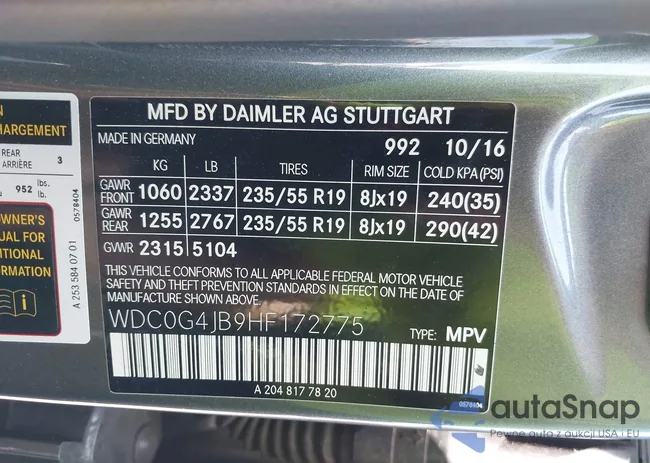 WDC0G4JB9HF172775: 41865330