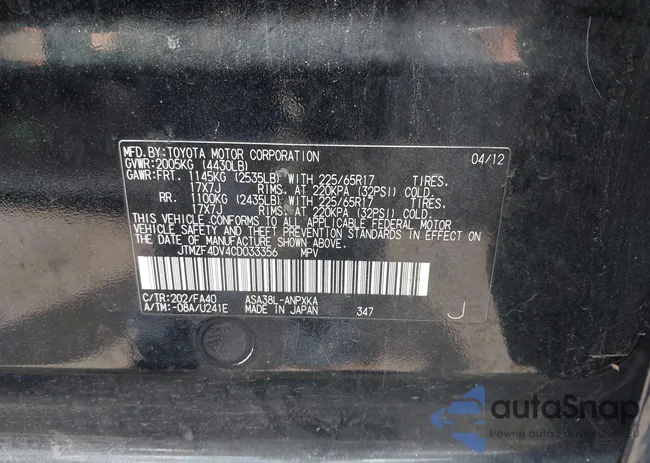 JTMZF4DV4CD033356: 41865378