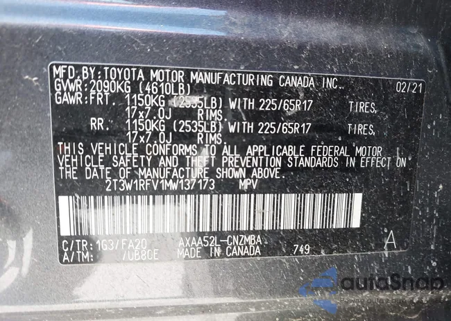 2T3W1RFV1MW137173: 41866508