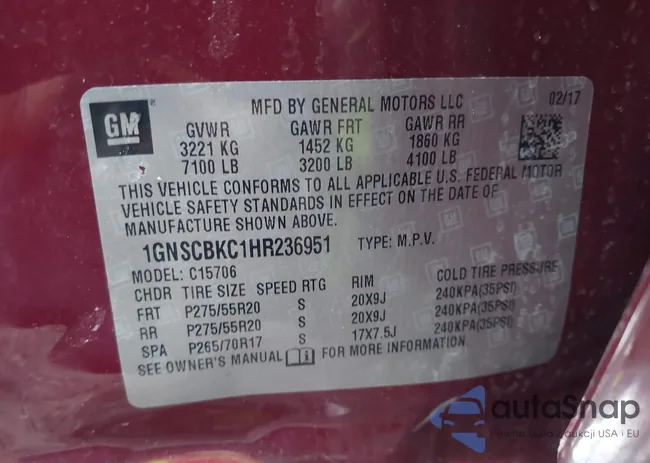 1GNSCBKC1HR236951: 41866725