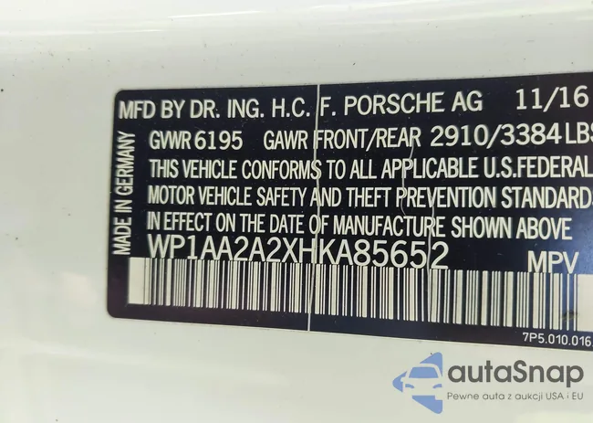 WP1AA2A2XHKA85652: 41867384