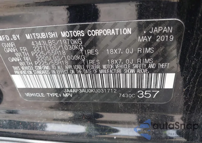 JA4AP3AU0KU031712: 41867555