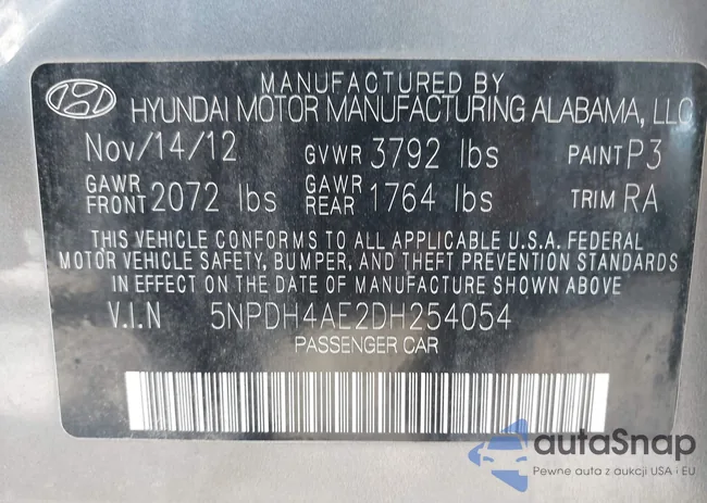 5NPDH4AE2DH254054: 41867594