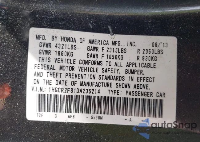 1HGCR2F81DA235214: 41867719