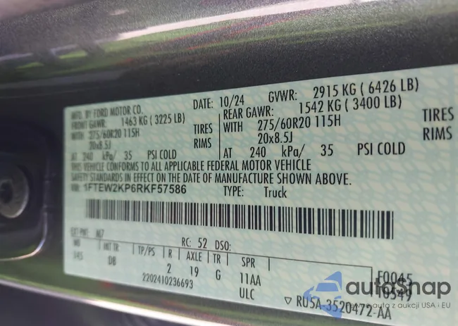 1FTEW2KP6RKF57586: 41867868