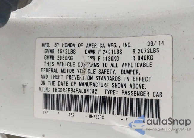 1HGCR3F94FA004082: 41868015