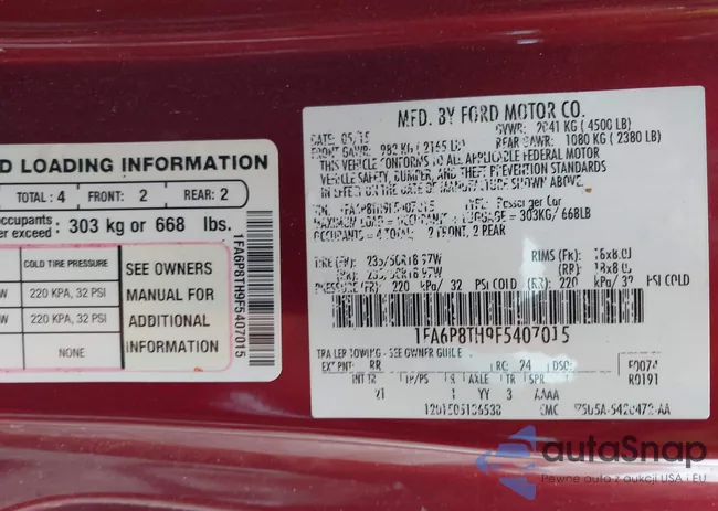 1FA6P8TH9F5407015: 41869306