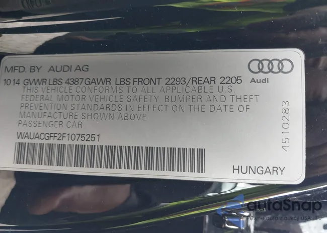 WAUACGFF2F1075251: 41869696