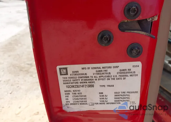 1GCHK23U14F213890: 41868806